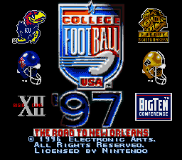 College Football USA 97 screenshot 3 for Super Nintendo